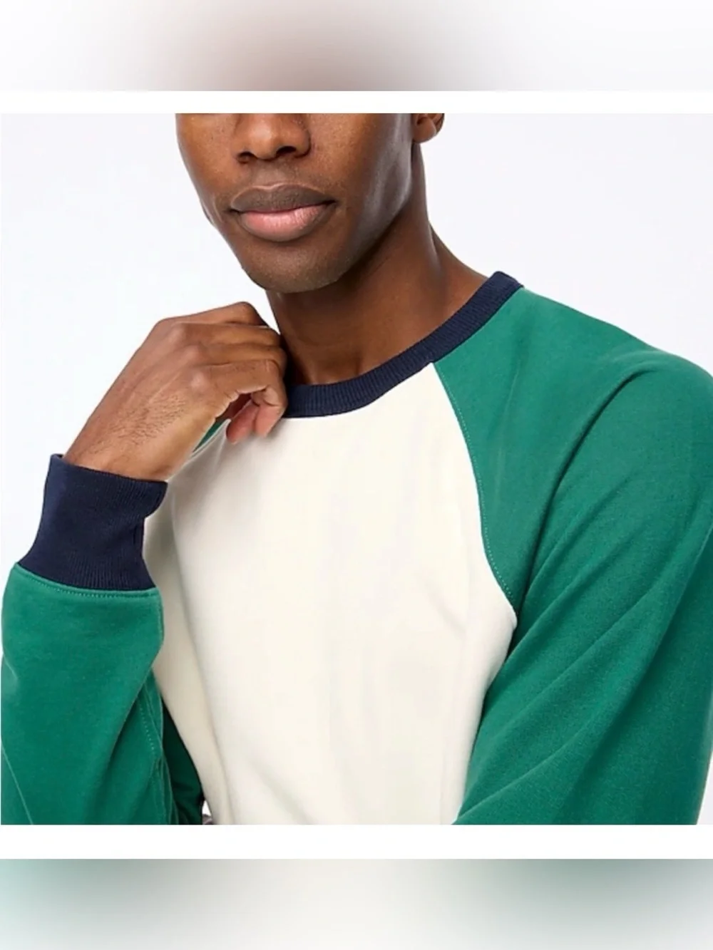 J.Crew Men’s Terry Cotton Pullover‎ Crewneck Marine Salt Green , Large